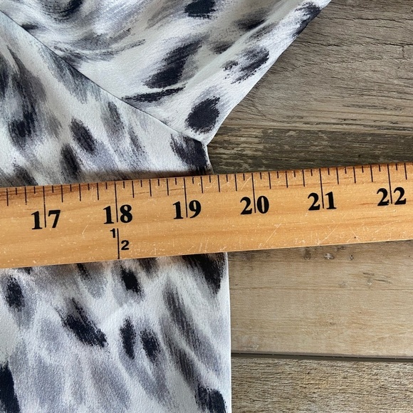 Ann Taylor Satin Leopard Animal Print Midi Dress Size SP Petite 3/4 Sleeves NWT - Picture 8 of 13